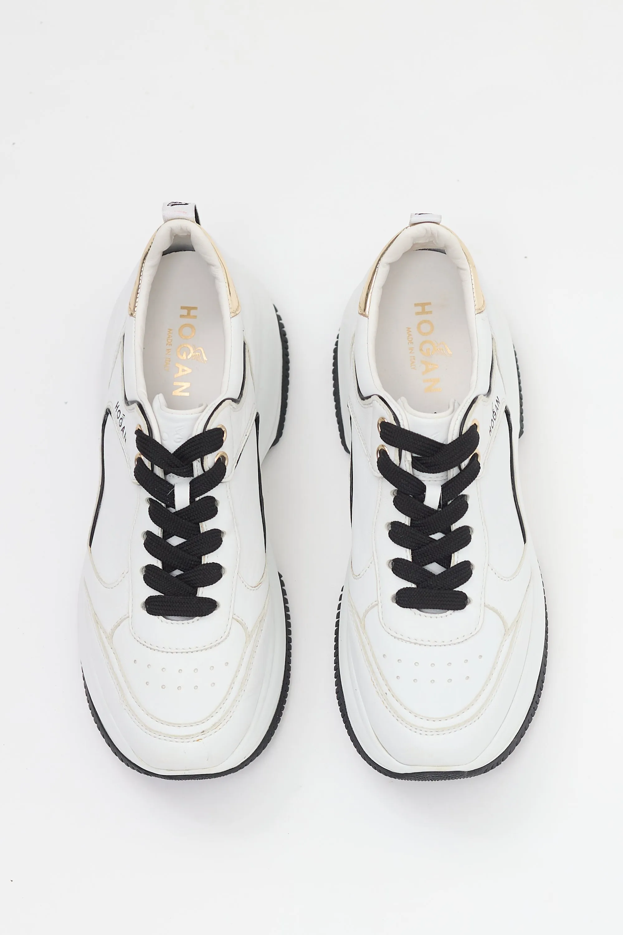 White & Black Leather Donna Sneaker