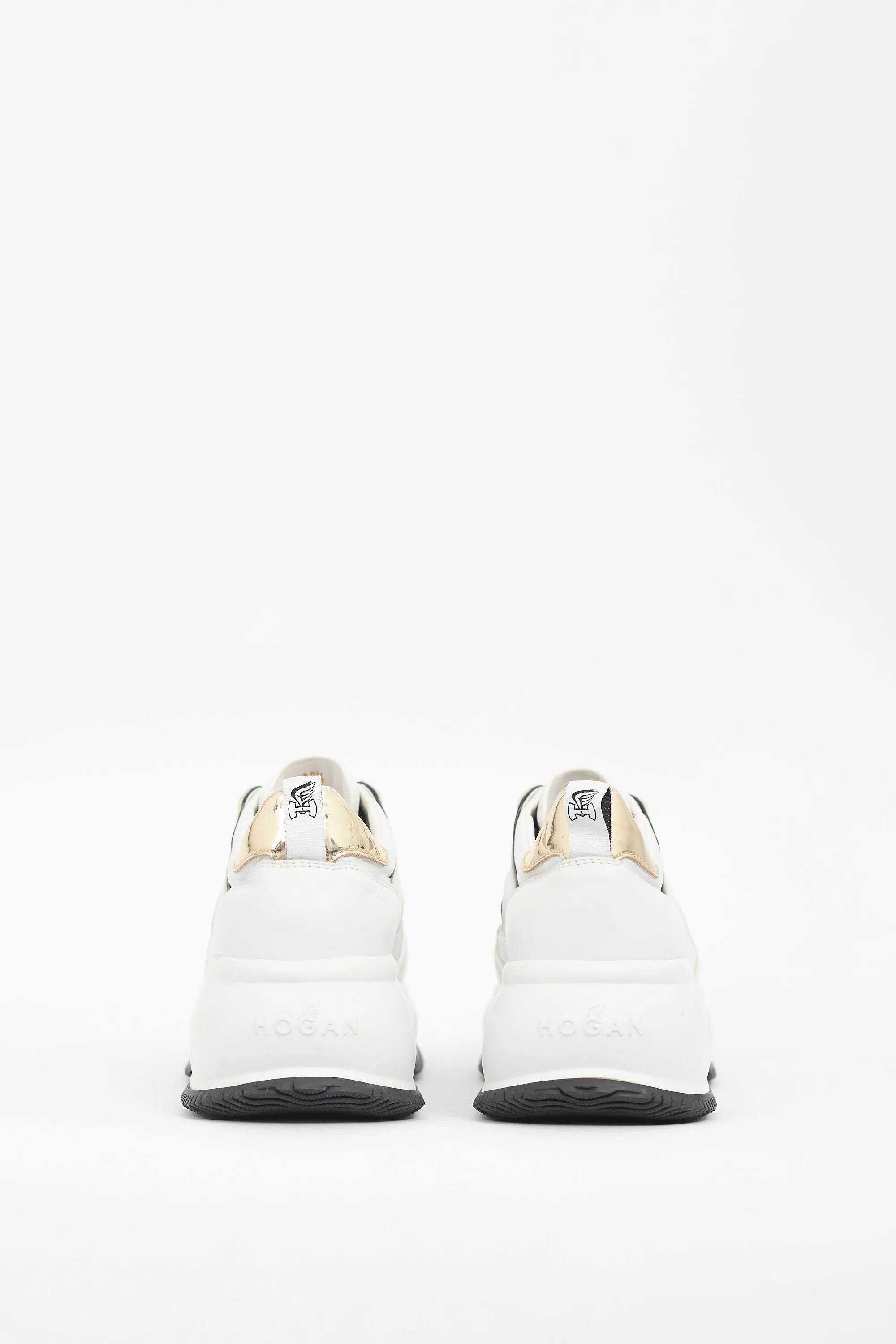 White & Black Leather Donna Sneaker