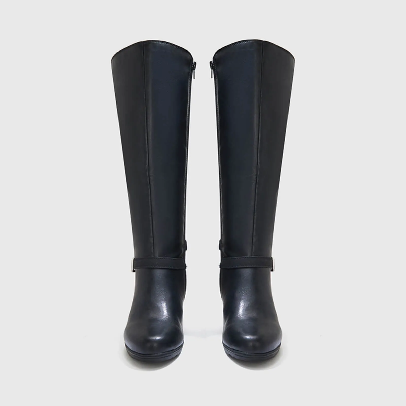 Wide Calf Knee High Boots With Zipper