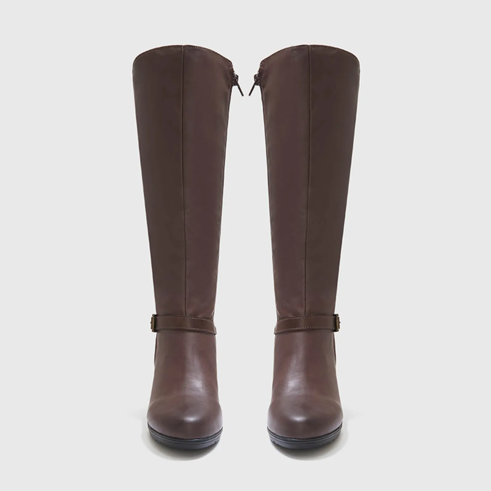 Wide Calf Knee High Boots With Zipper