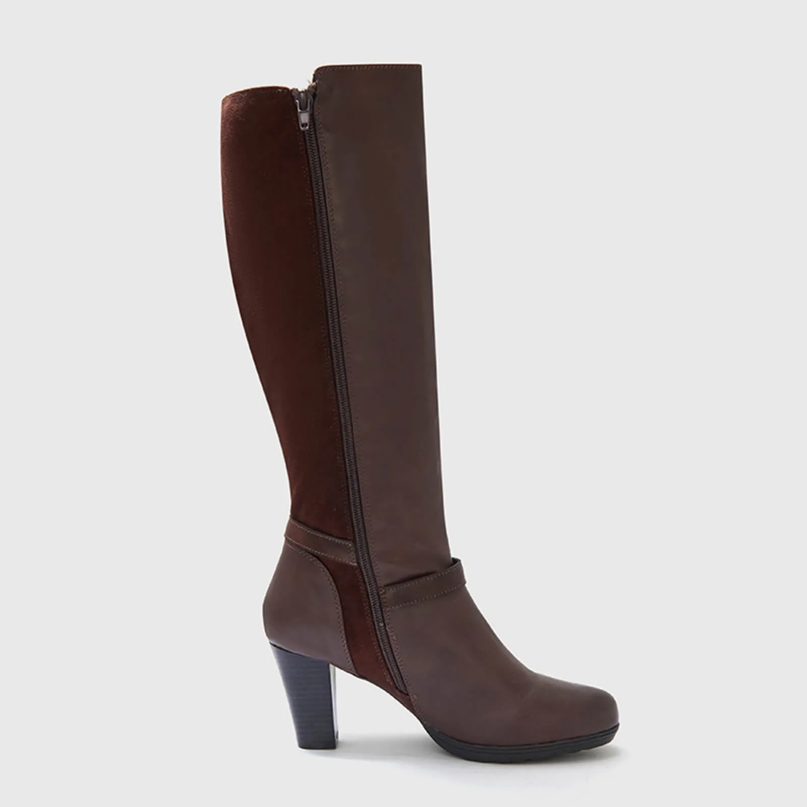 Wide Calf Knee High Boots With Zipper