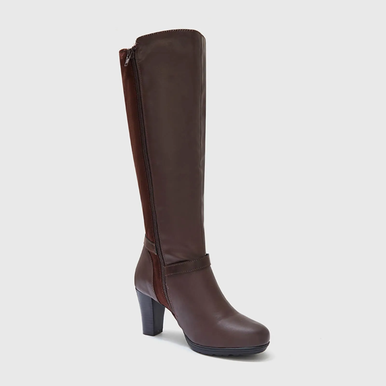 Wide Calf Knee High Boots With Zipper