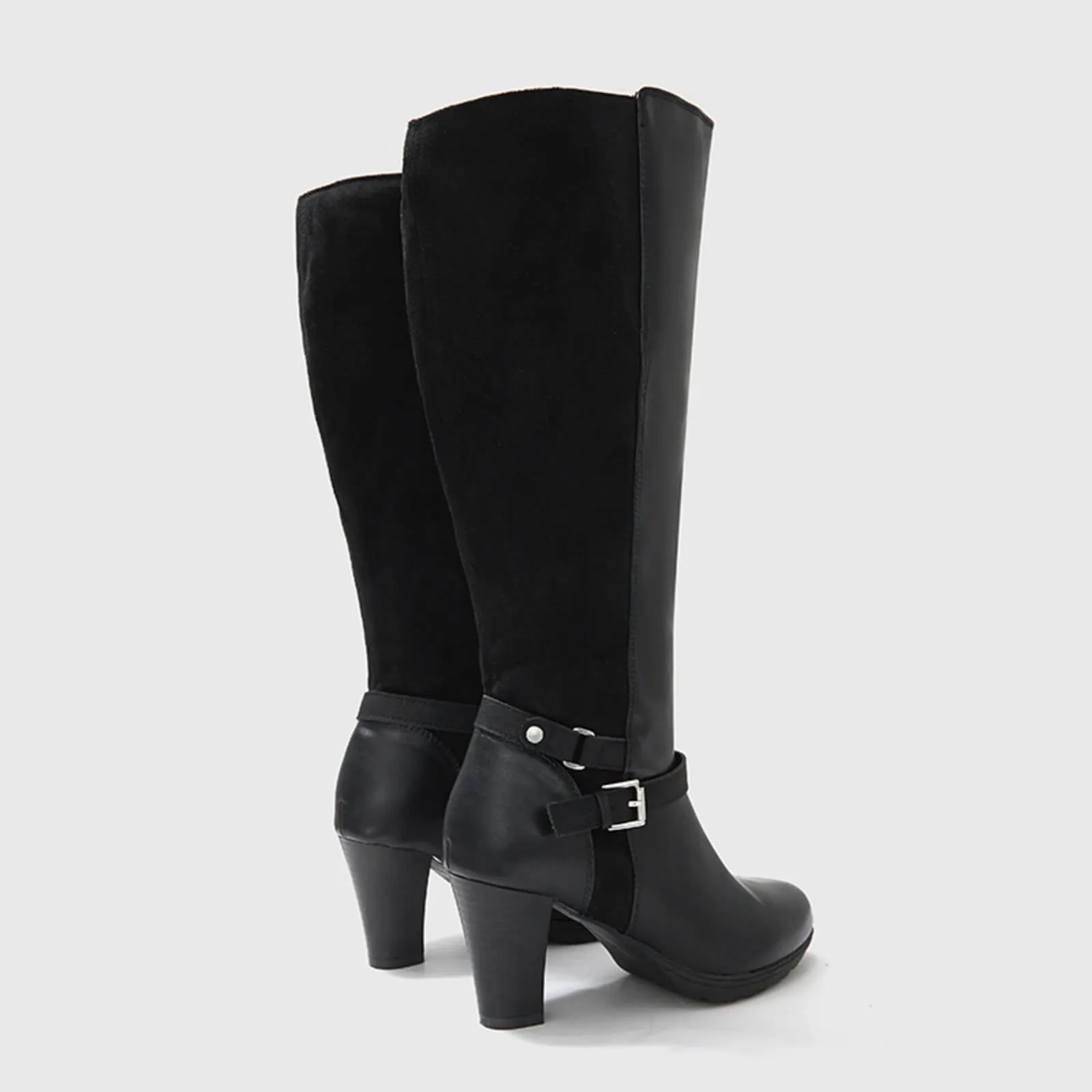 Wide Calf Knee High Boots With Zipper